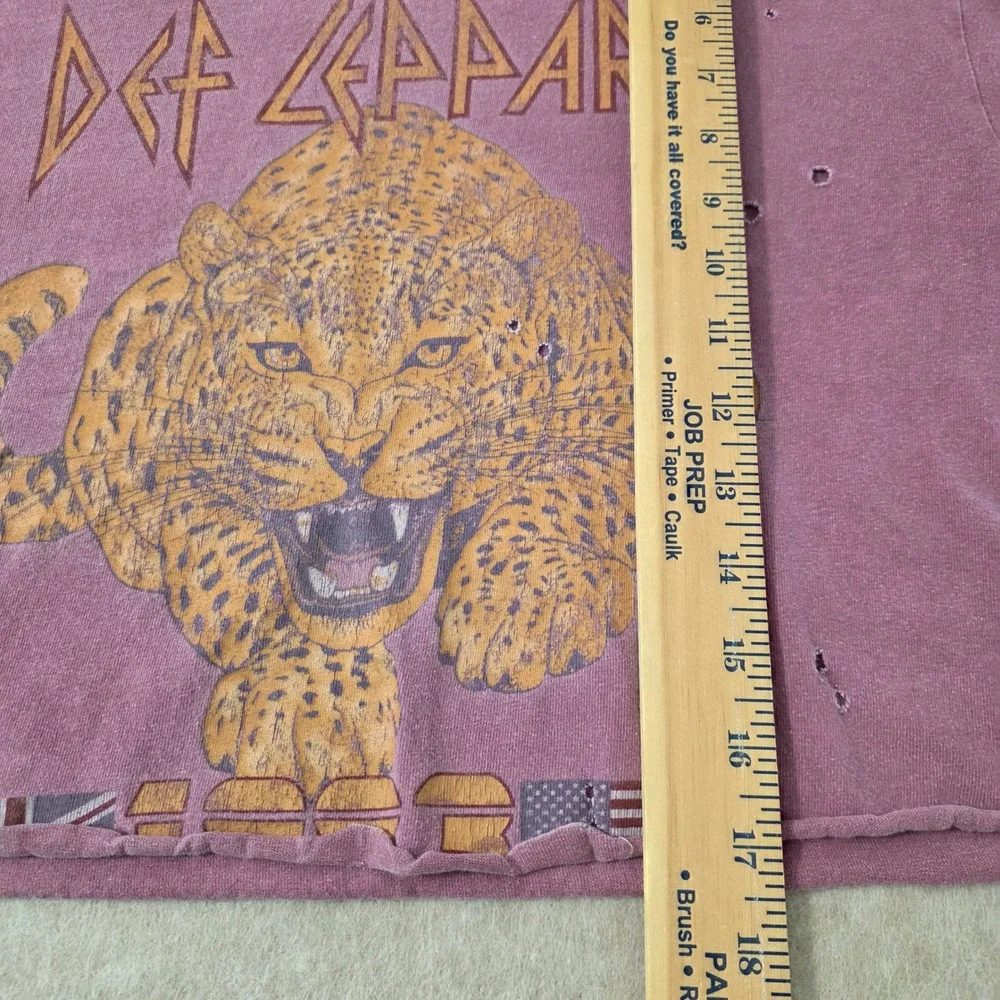 Womens Cropped Distressed Def Leppard Graphic Top Sz S/M Rock Festival T Shirt - Picture 7 of 7
